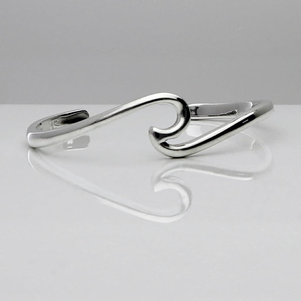 Silver Wave Cuff Bangle 