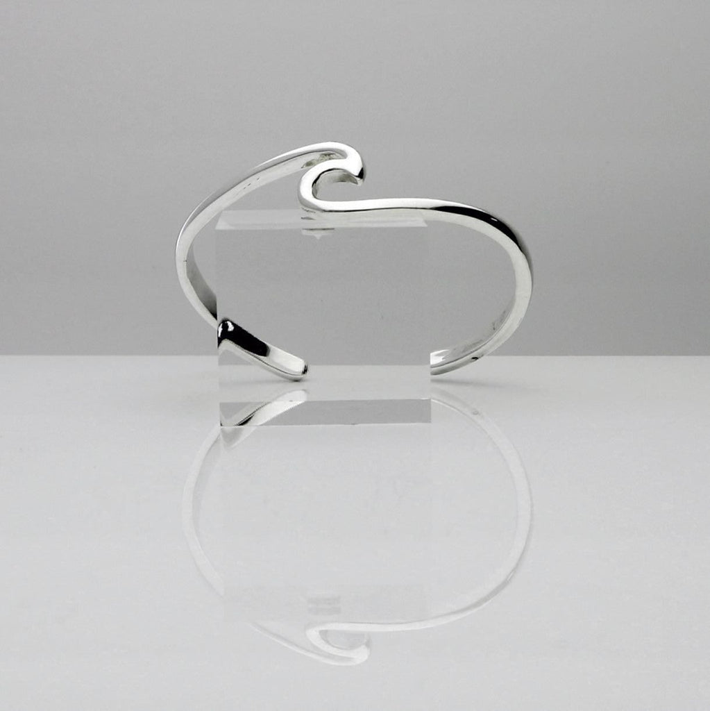 Silver Wave Cuff Bangle 