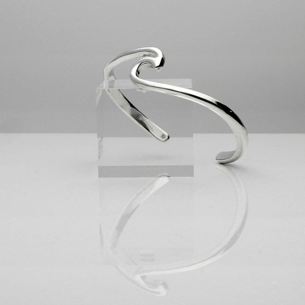 Silver Wave Cuff Bangle 