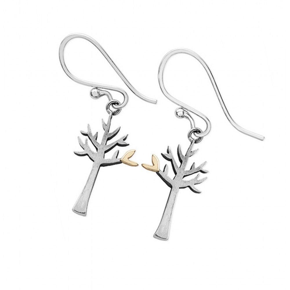 Tree Heart Drop Earrings 