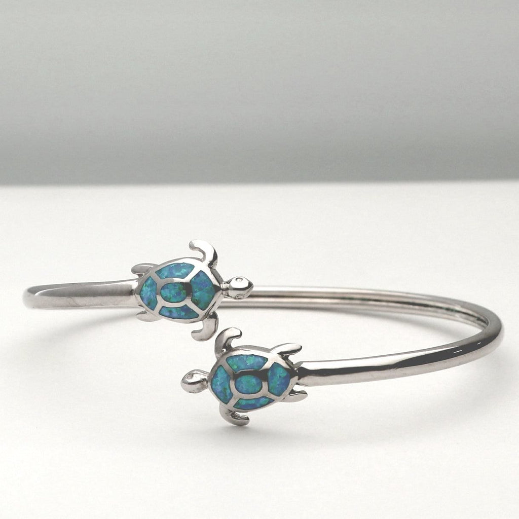 Turtle Silver F/Opal Bangle 