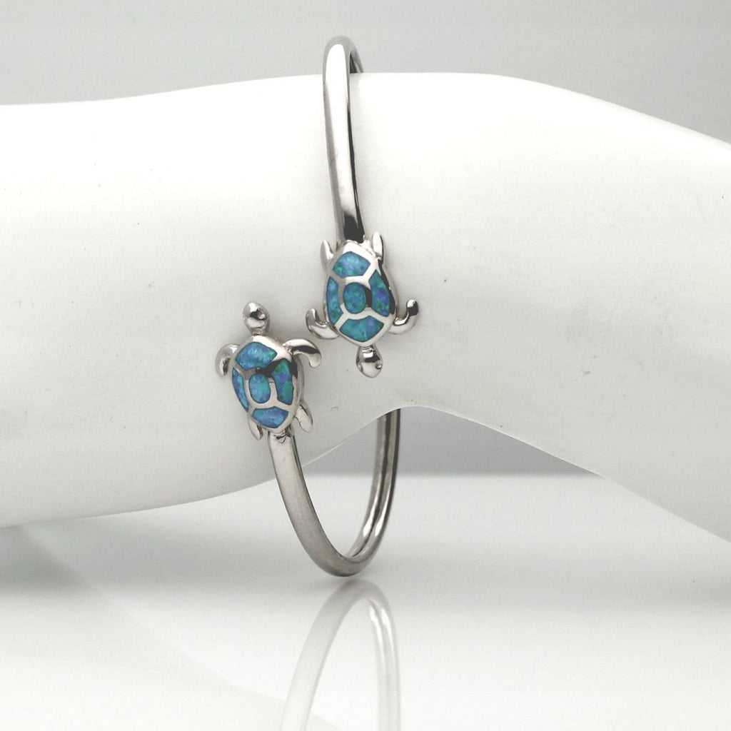 Turtle Silver F/Opal Bangle 