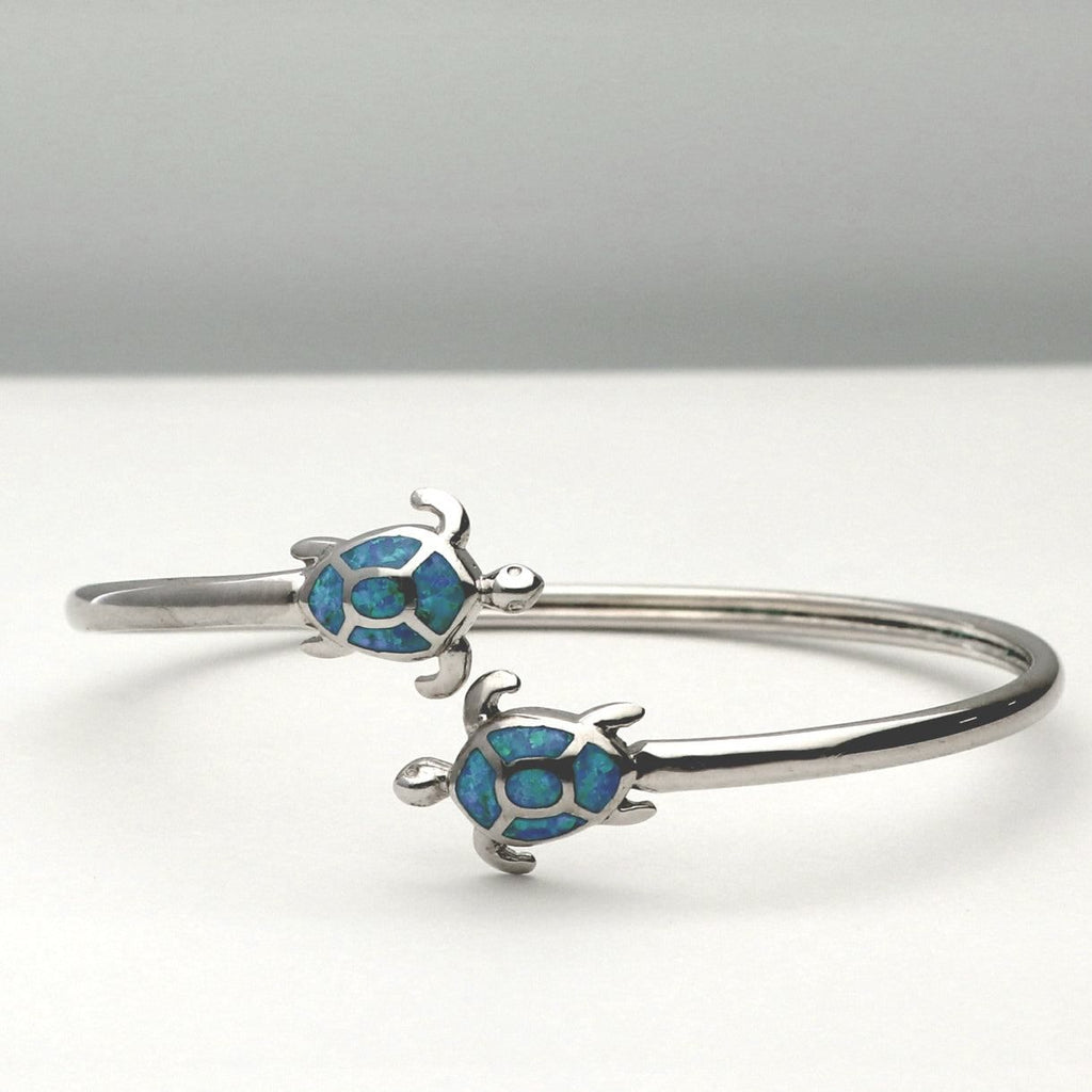 Turtle Silver F/Opal Bangle 